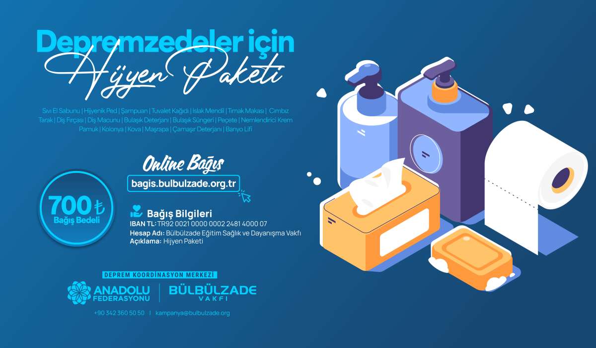 Depremzedeler İçin Hijyen Paketi Kampanyası